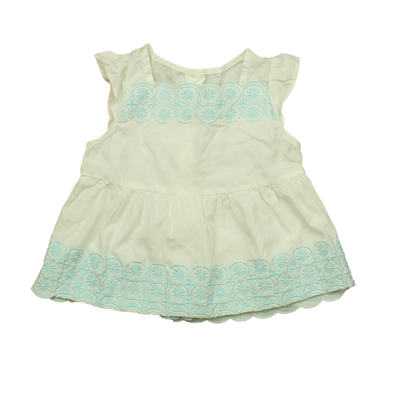 Janie and Jack Other - Janie and Jack Girls White | Aqua Blouse size: 12-18 Months